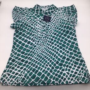 The Bubble Womens Flutter Polo Golf Tennis Top Green Size Medium NWT